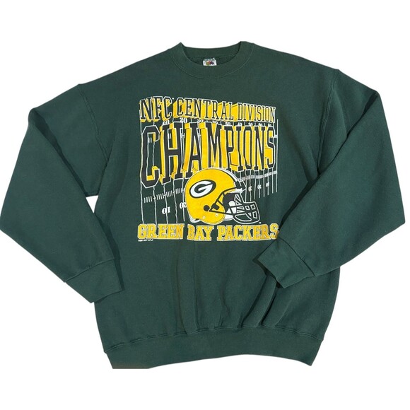 1990s Green Bay Packers Crewneck Sweatshirt Mens XL VintageNFL Central Division - Picture 1 of 5